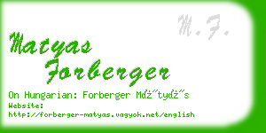 matyas forberger business card